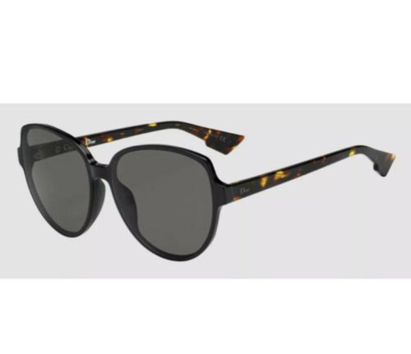 Dior TAONR Black Havana Round oversized Sunglasses - Picture 1 of 10